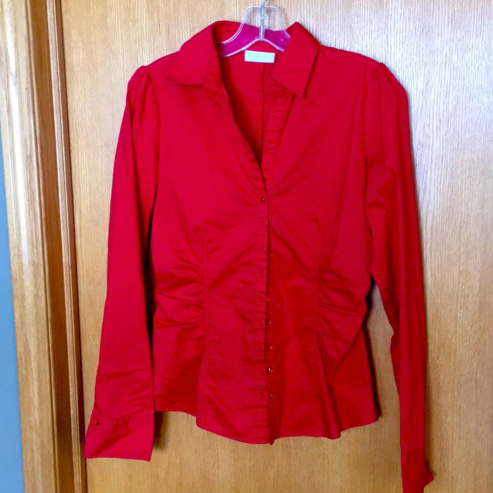 Bright Red Button Down